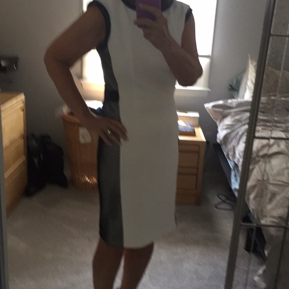 Calvin Klein white and black color block dress - Picture 2 of 5
